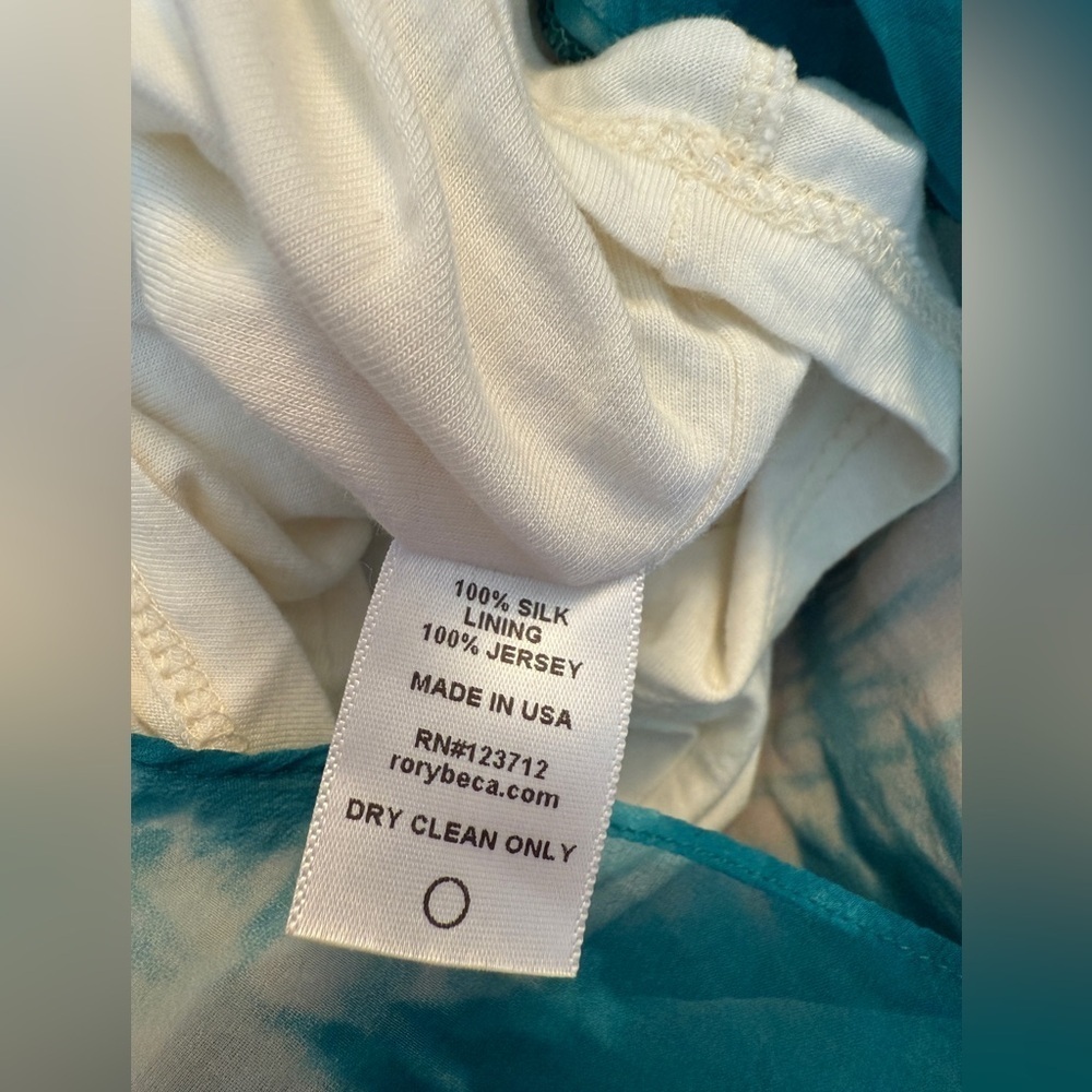 Rory Becca Revolve Ladera Open Back Teal Tie-Dye Long Sleeve Dress Small - Picture 2 of 8